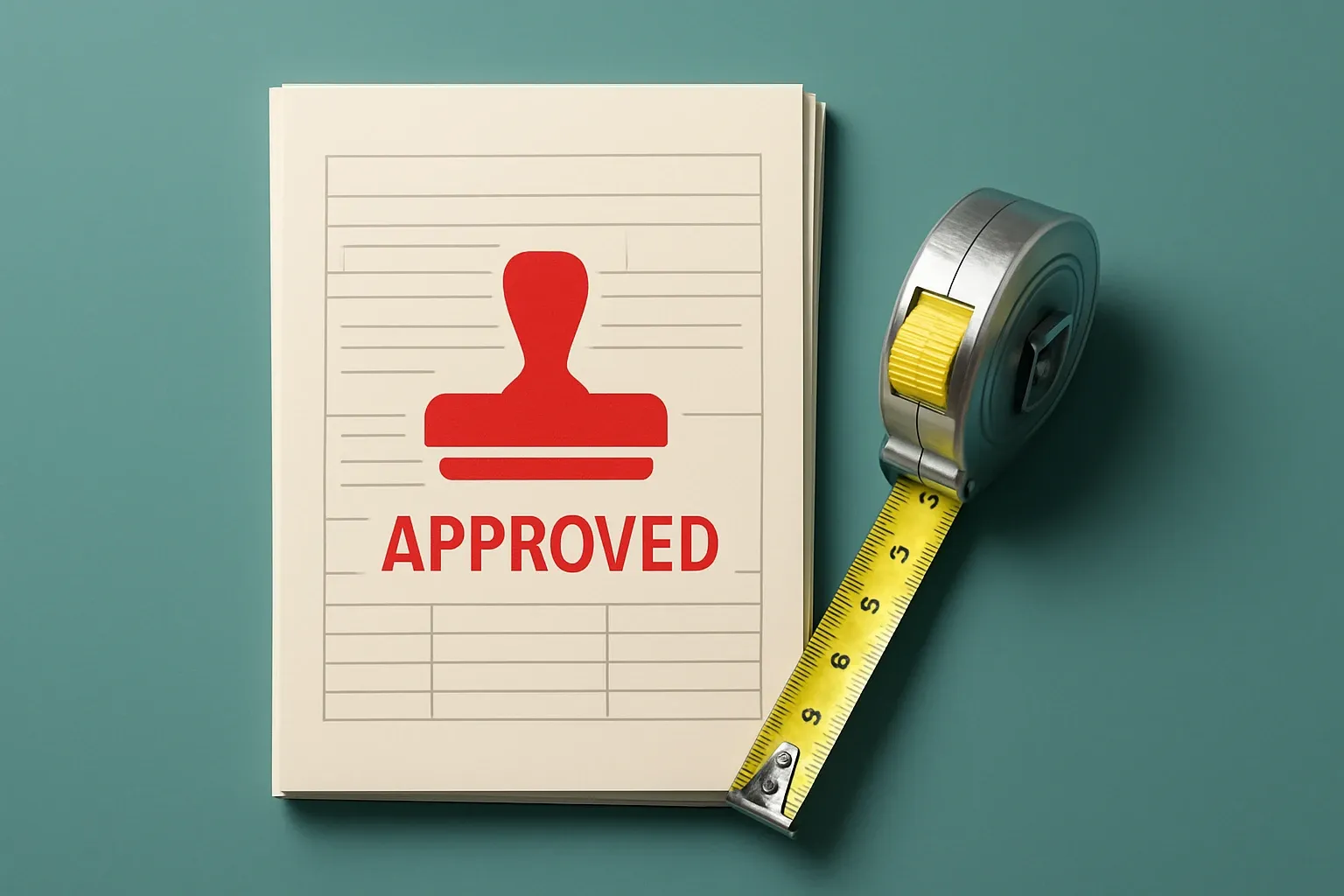 Stamped Spec Sheet With Measuring Tape