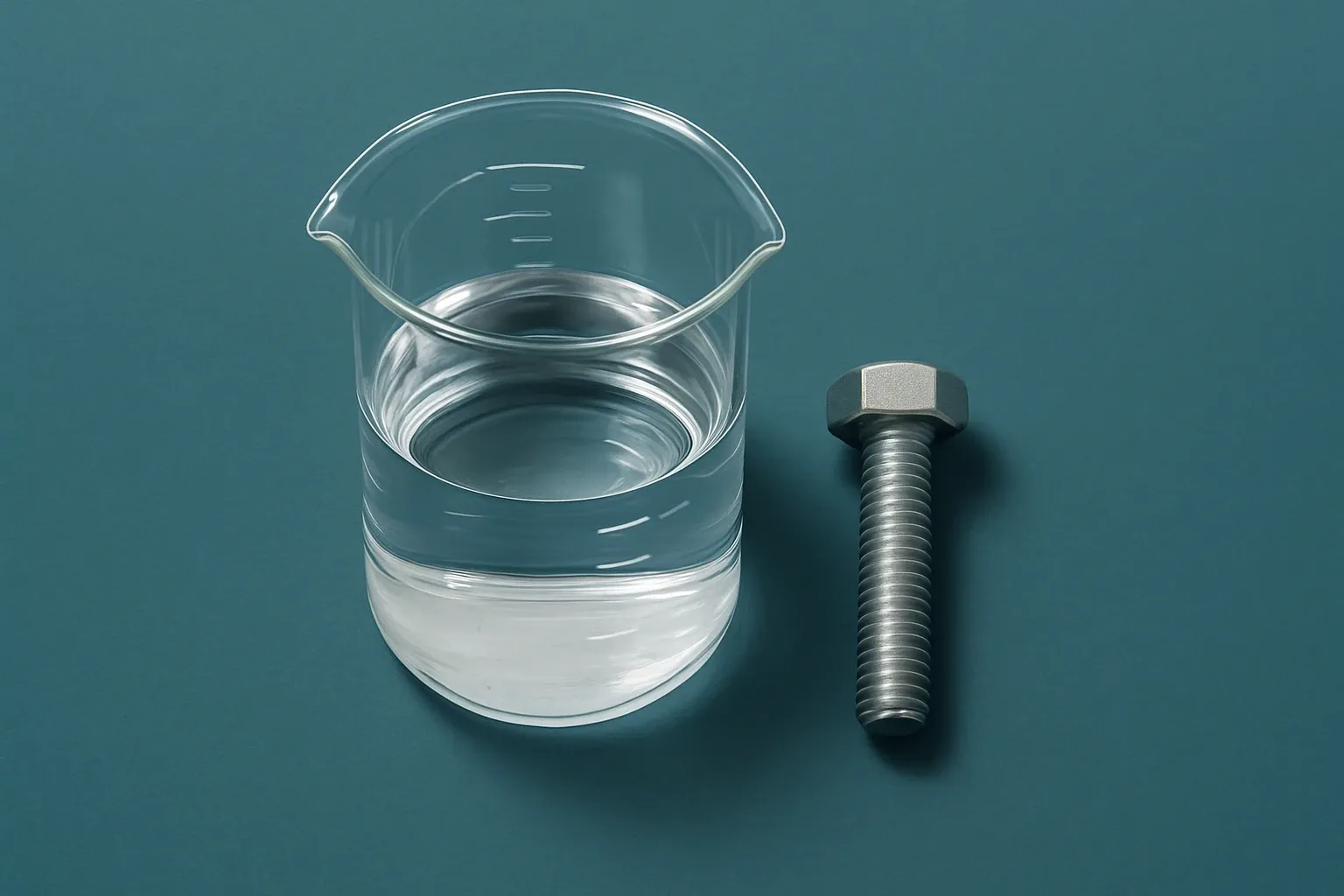 Calibrated Measuring Beaker With Steel Bolt