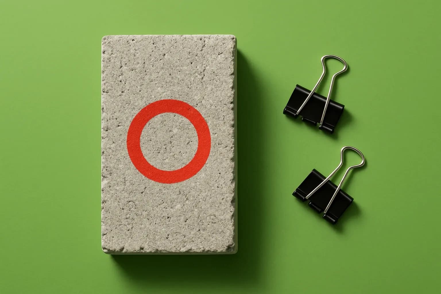 Stamped Masonry Block With Paper Clips