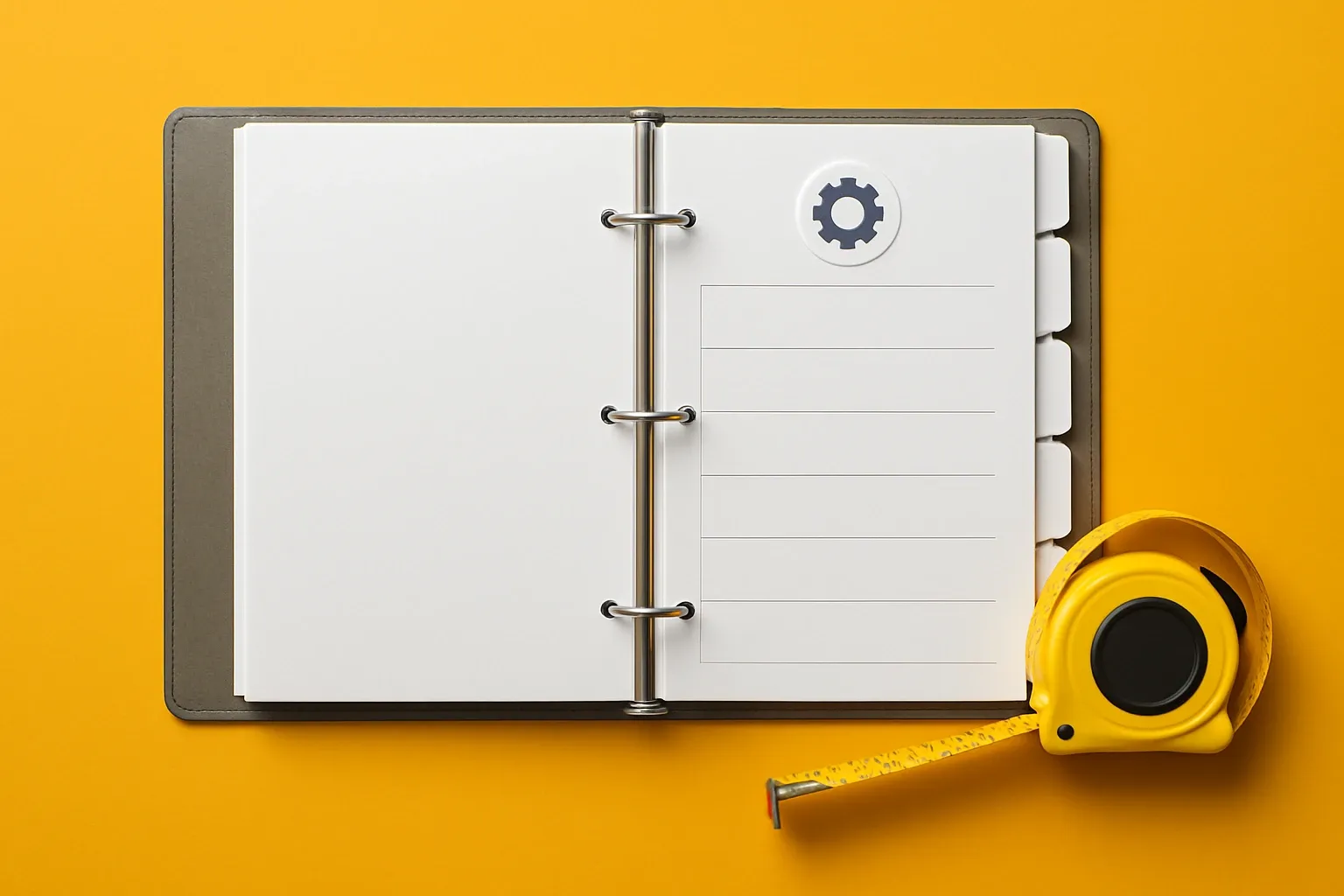 Spec Binder With Tape Measure