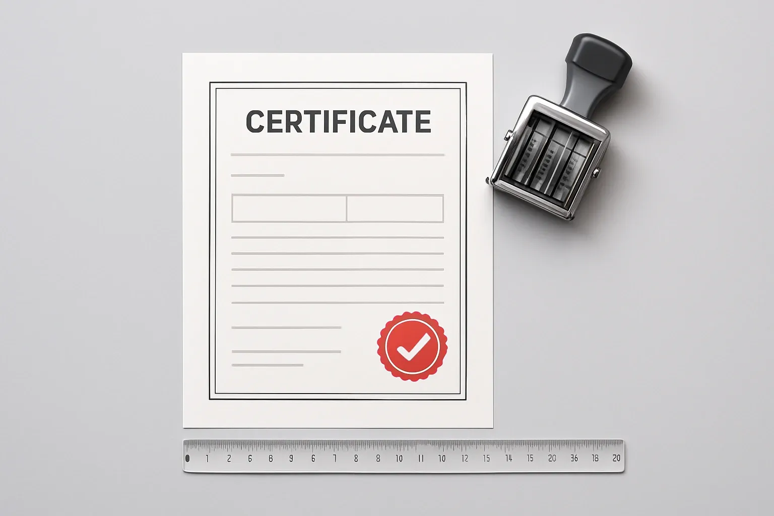 Stamped Certificate On Datasheet