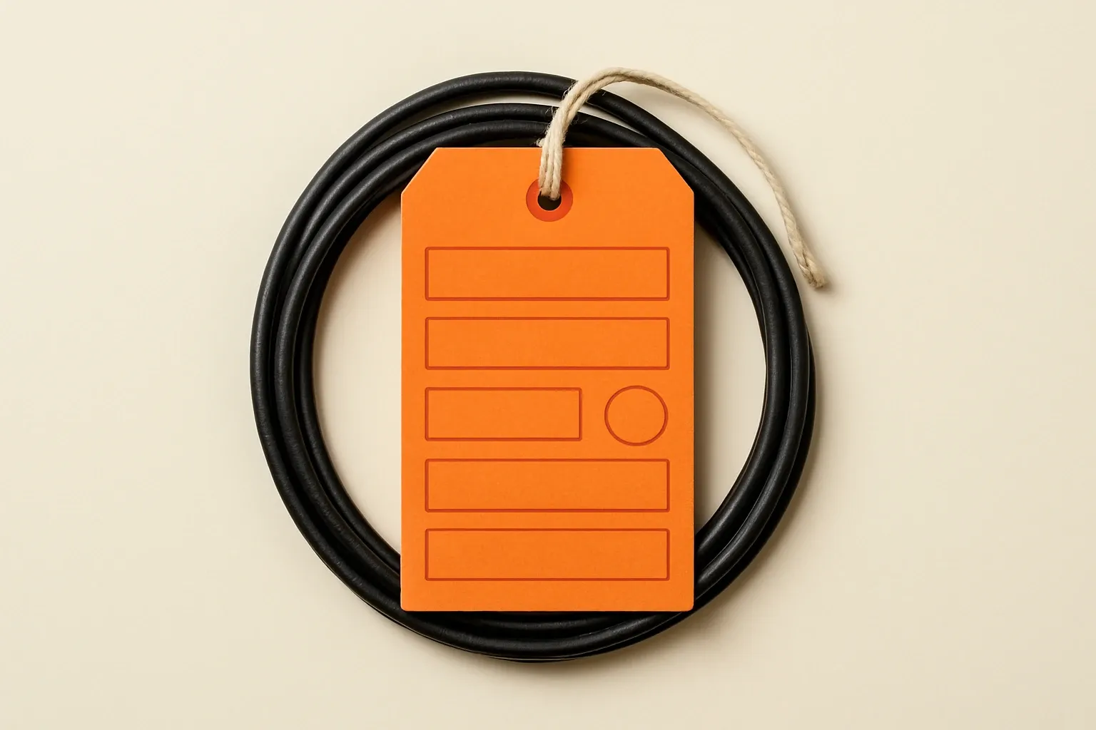 Flat-Lay of a Product Label Tag With Data Fields