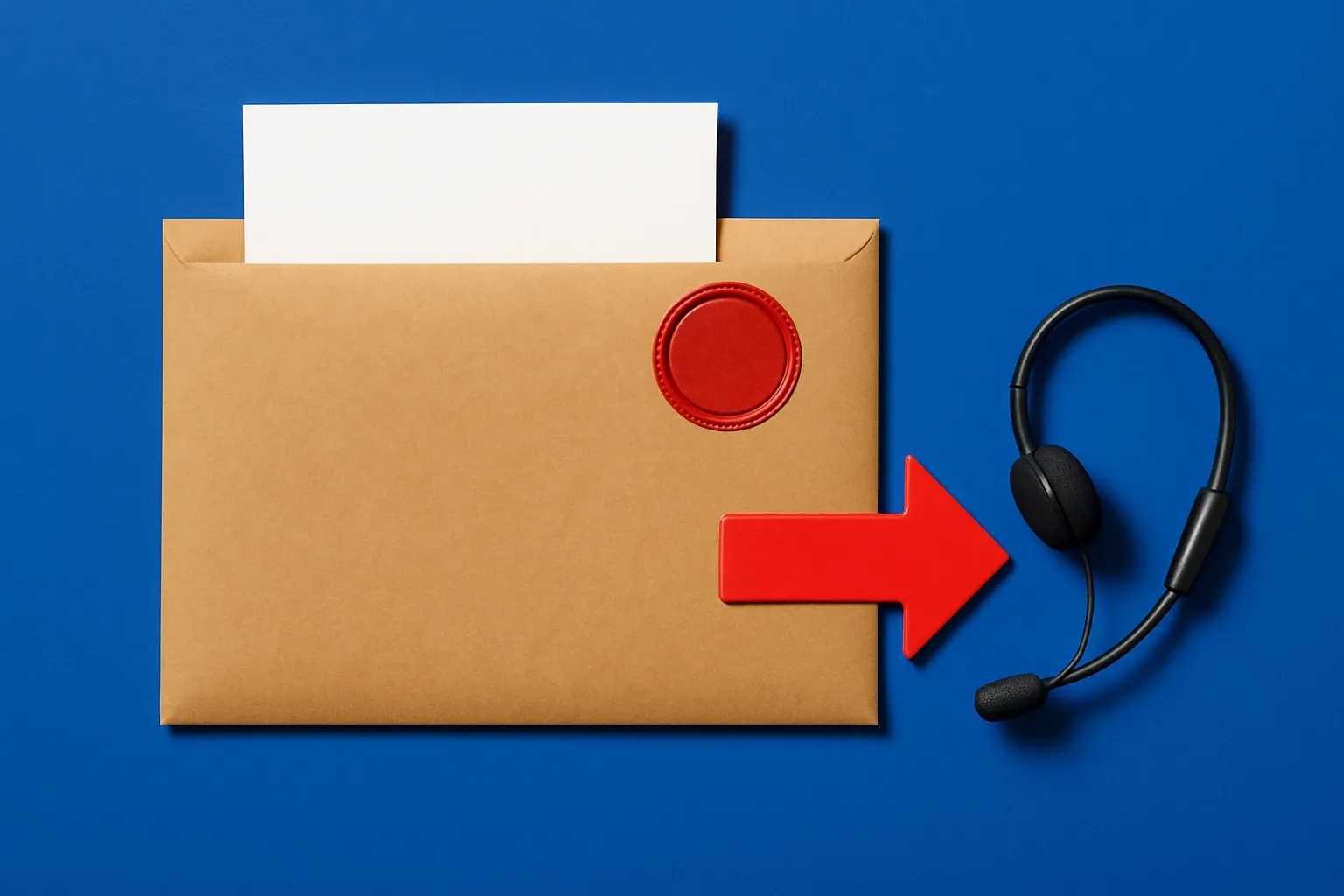 Stamped RFI Envelope and Routing Arrow