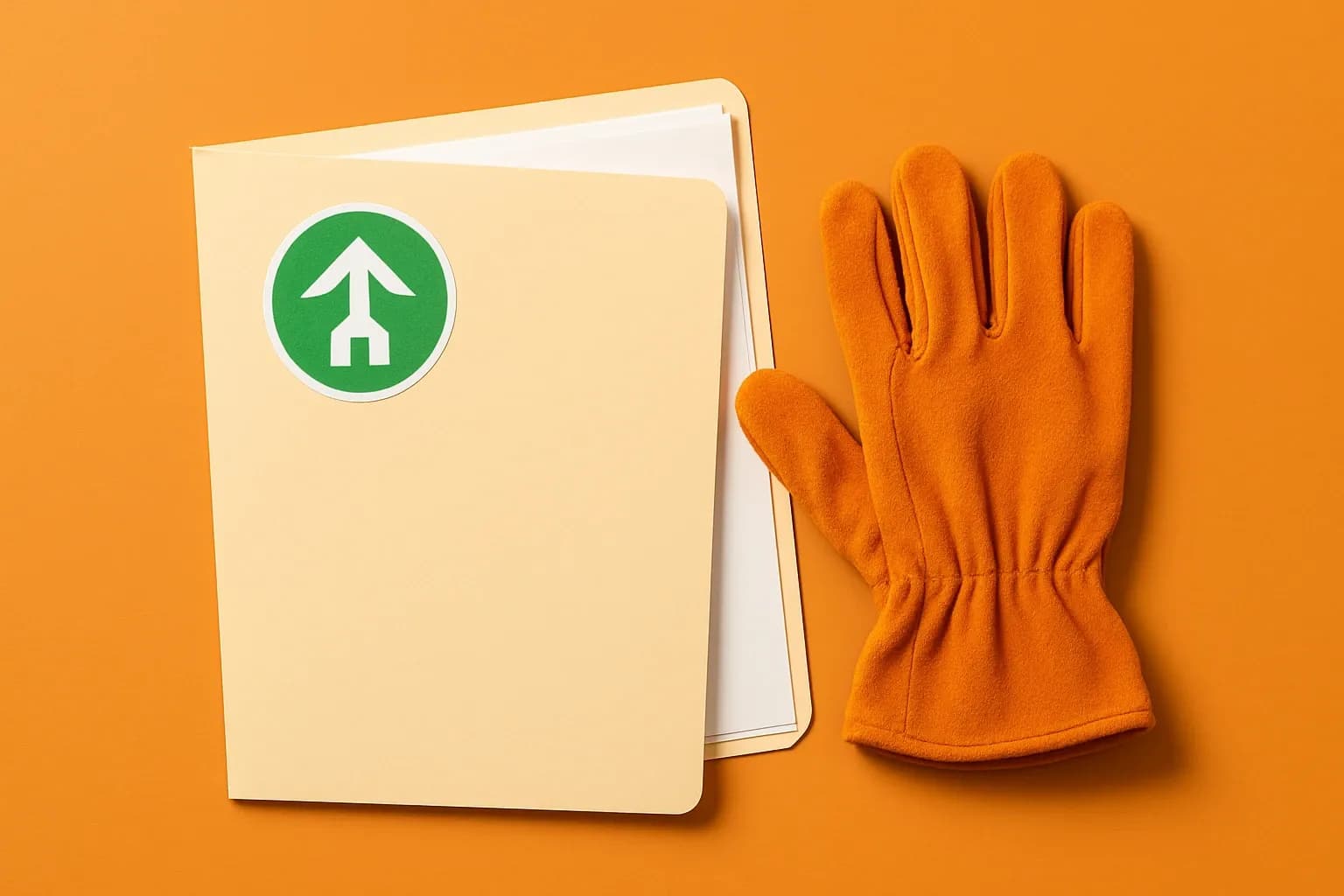 Permit Folder With Construction Gloves