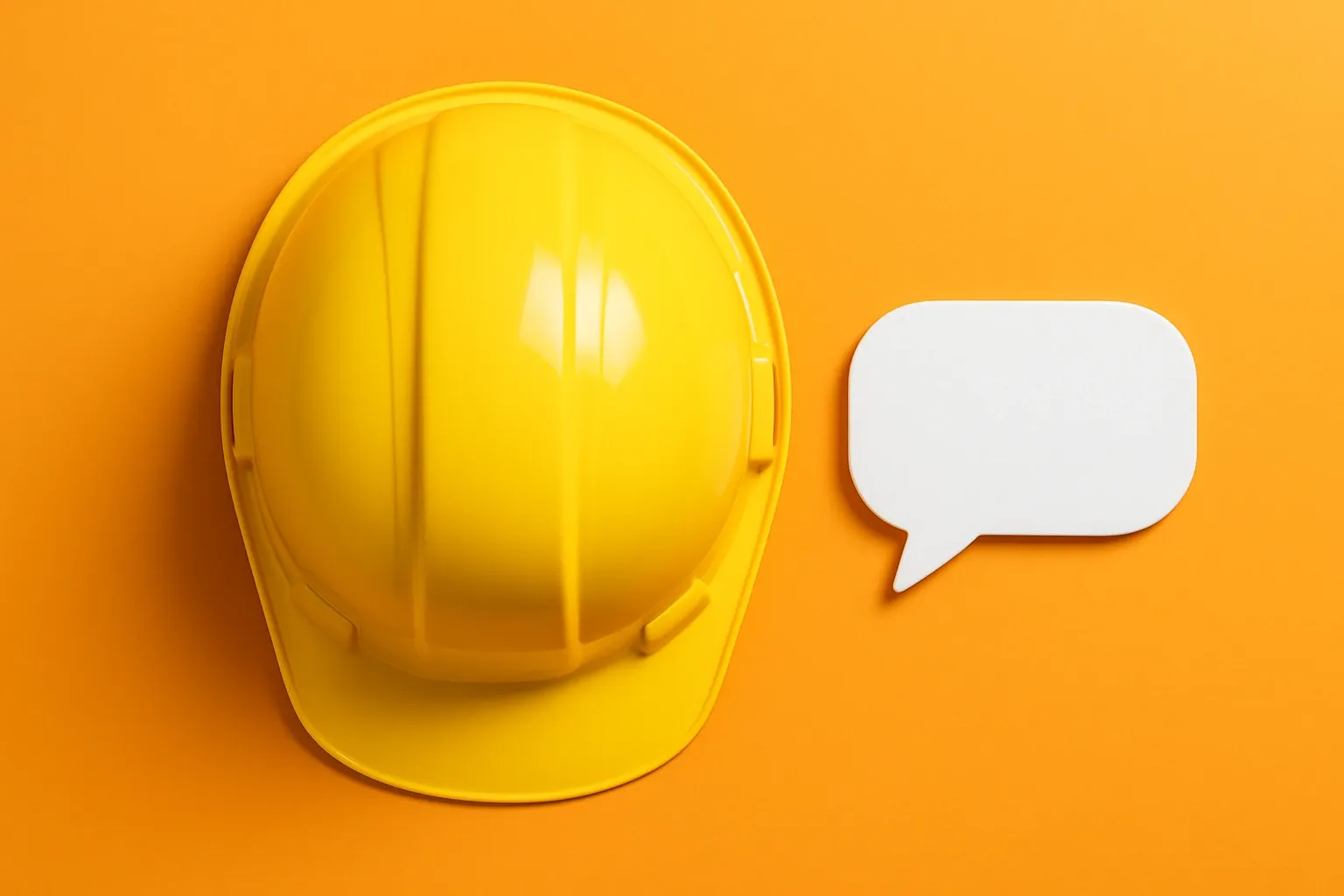 Hardhat With Chat Bubble Card
