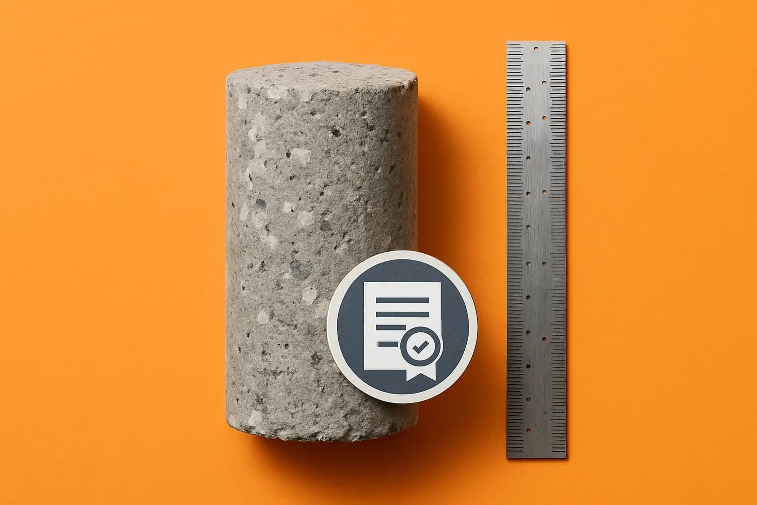 Core Sample and Ruler Flat Lay