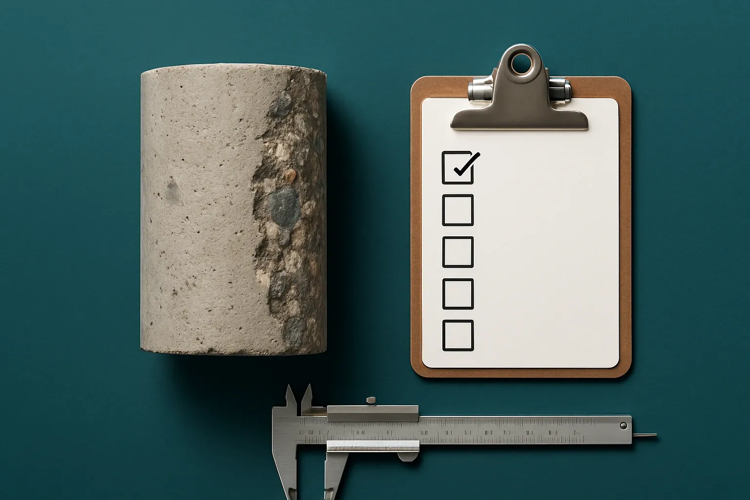 Stamped Concrete Core With Checklist Tag