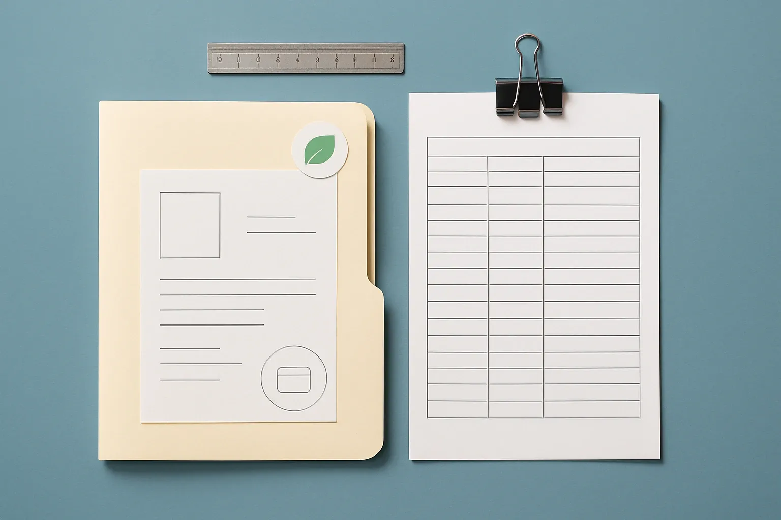 EPD Folder and Spec Page Flat Lay